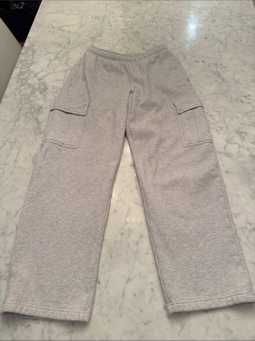 Aritzia Light Gray Cargo Track Pants